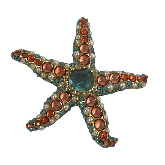 Vintage KJL Kenneth Jay Lane Starfish brooch signed RARE - Picture 7 of 8